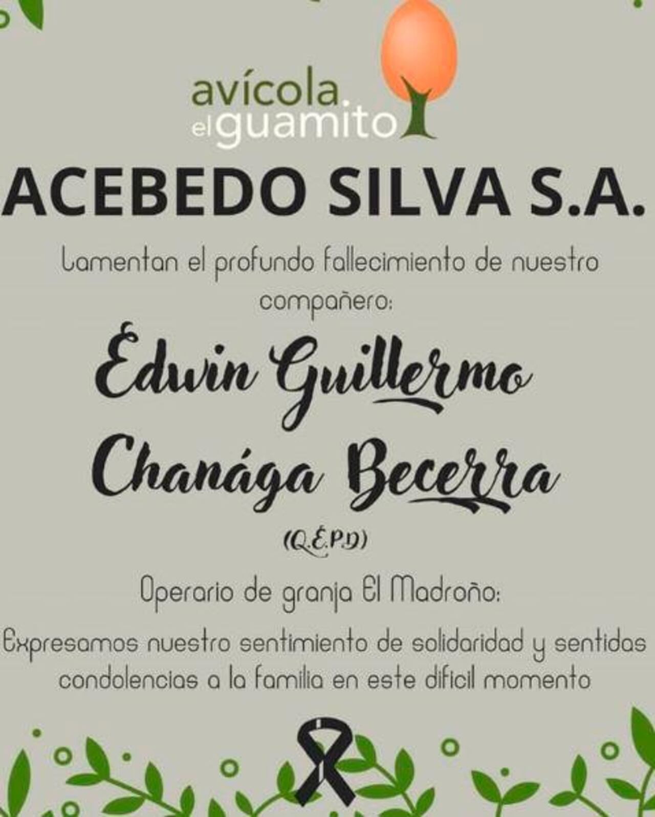 La empresa donde laboraba el joven lamentó lo ocurrido.