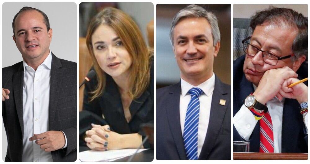 Juan Espinal, Carolina Arbeláez, Gustavo Petro.