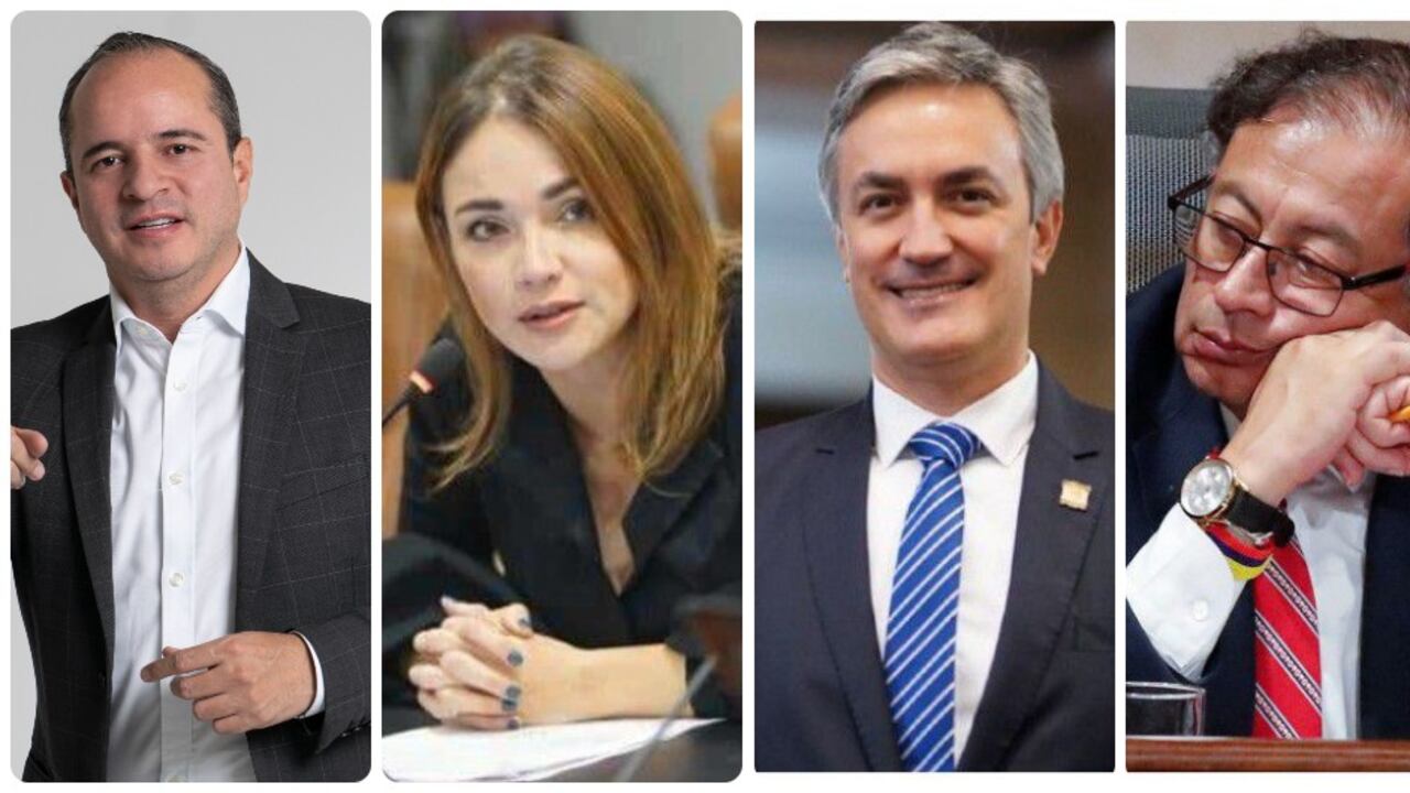 Juan Espinal, Carolina Arbeláez, Gustavo Petro.