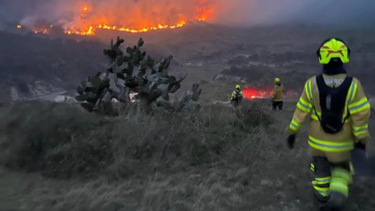 Incendio Mosquera. Foto Twitter @bomberosbogotá
