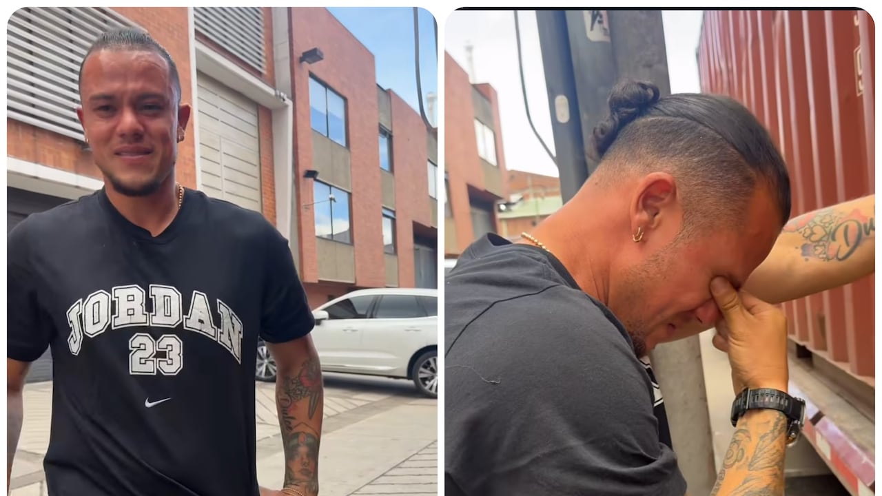 Leonardo Castro llora tras la recolección de donaciones para su natal Pereira.