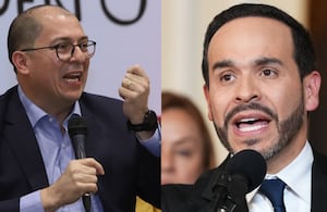 De izquierda a derecha: Francisco Barbosa y Abelardo De La Espriella.