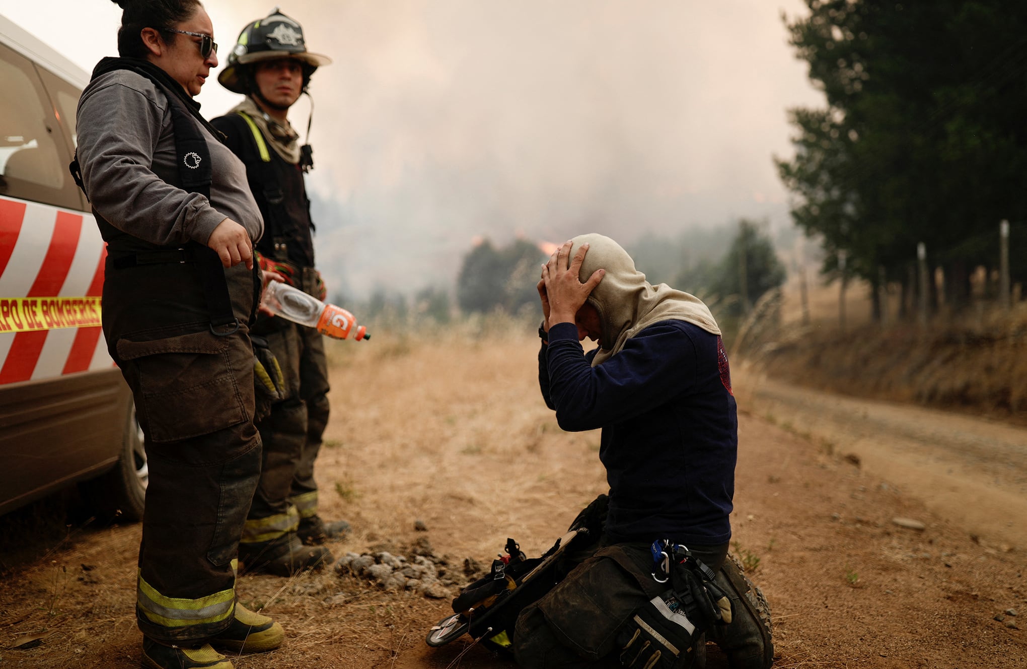 En imágenes : Chile lucha contra los incendios forestales más mortíferos registrados.