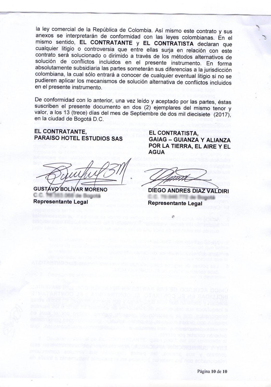 Contrato Gustavo Bolívar