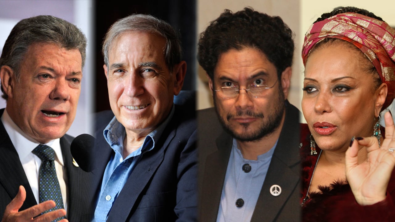 Juan Manuel Santos, Shlomo Ben-Ami, Iván Cepeda y Piedad Córdoba.