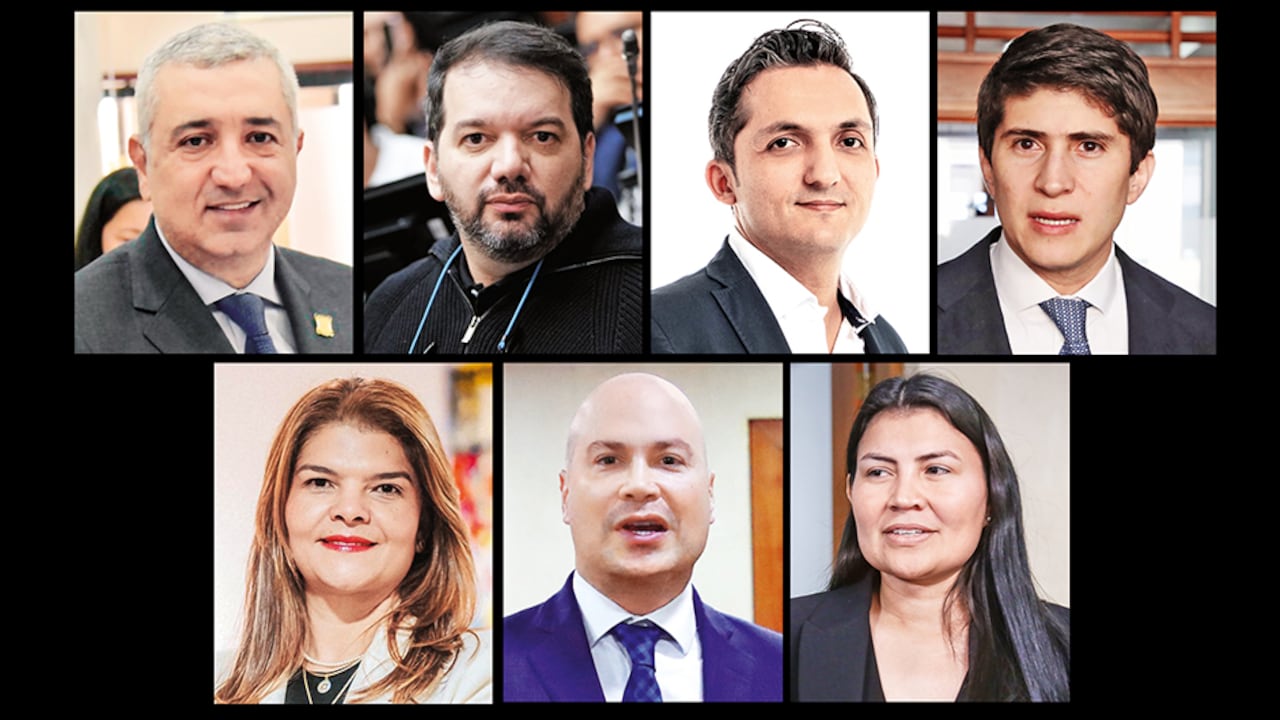 Los congresistas investigados Juan Diego Muñoz, Julio Elías Chagüi, Juan Pablo Gallo, Wadith Manzur, Liliana Bitar, Julián Peinado y Karen Manrique.