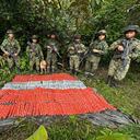 Explosivos encontrados por el Ejército.