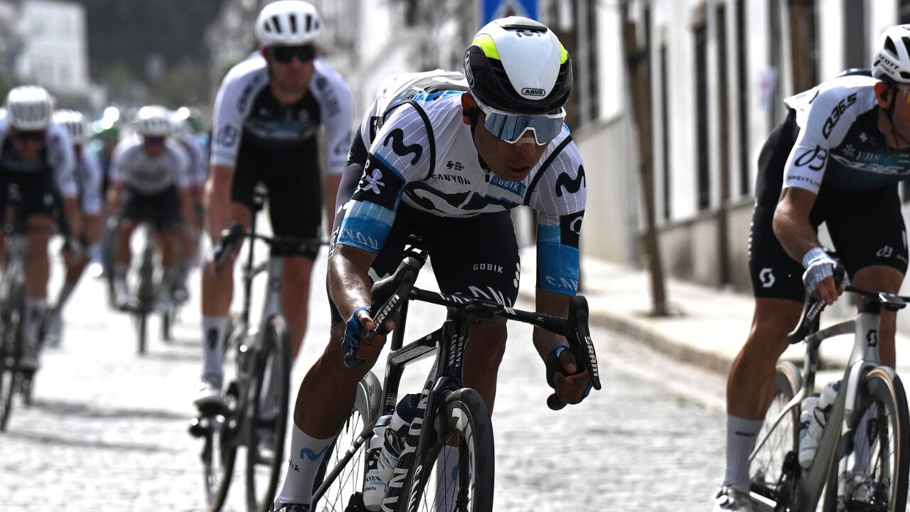 Nairo Quintana participando en la Vuelta a Andalucía con el Movistar Team