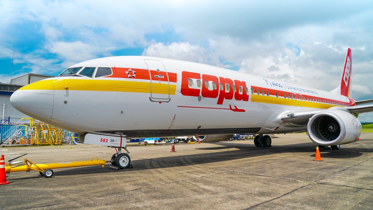 El Boeing 737-800 NG fue pintado en el Centro de Mantenimiento de Copa Airlines del Aeropuerto Internacional de Tocumen en Ciudad de Panamá.