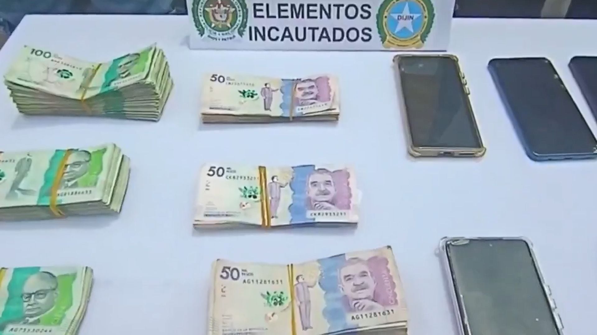 Imagen incautación de elementos en golpe a "Los Cobra".