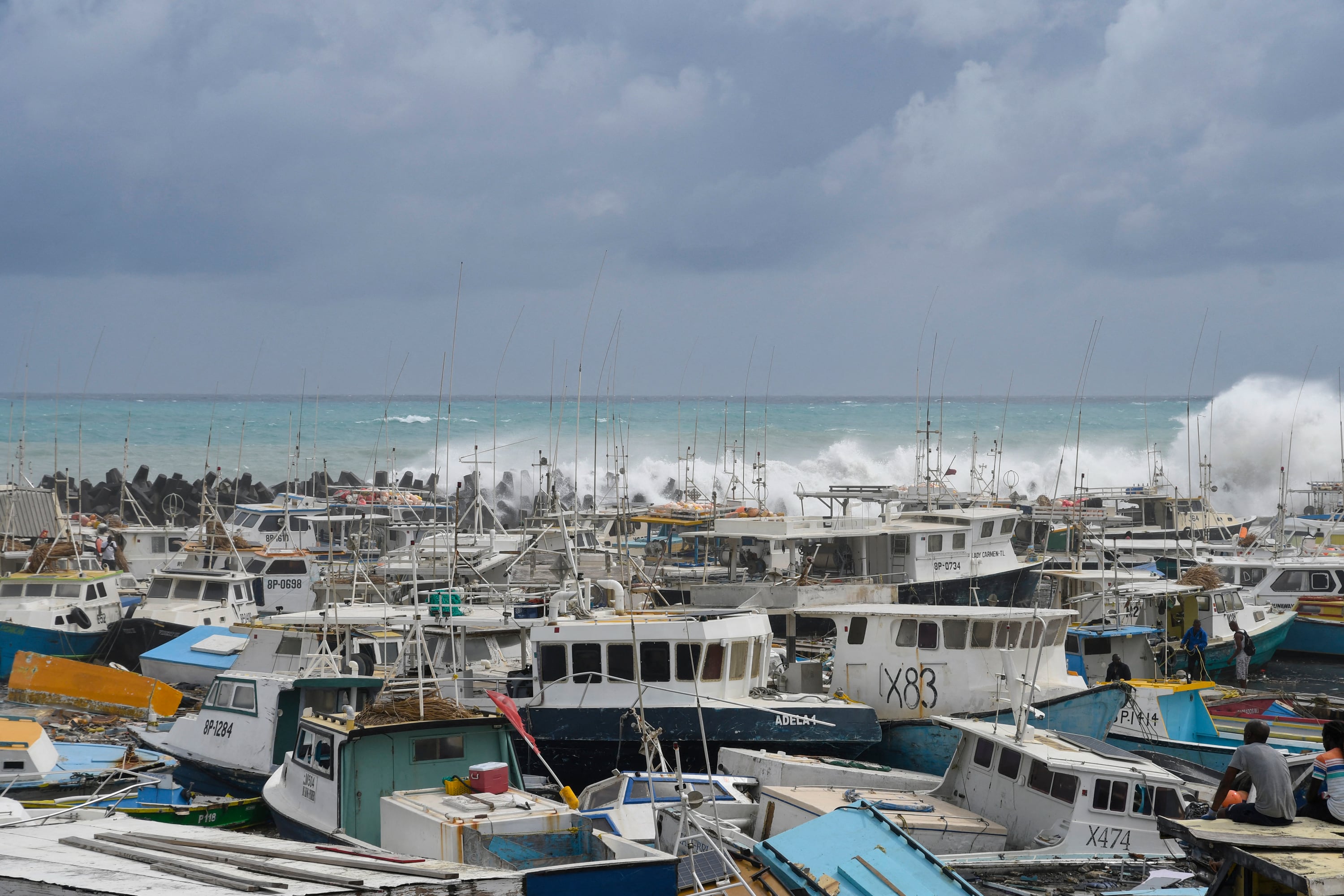 Paso del Huracán Beryl en Barbados.