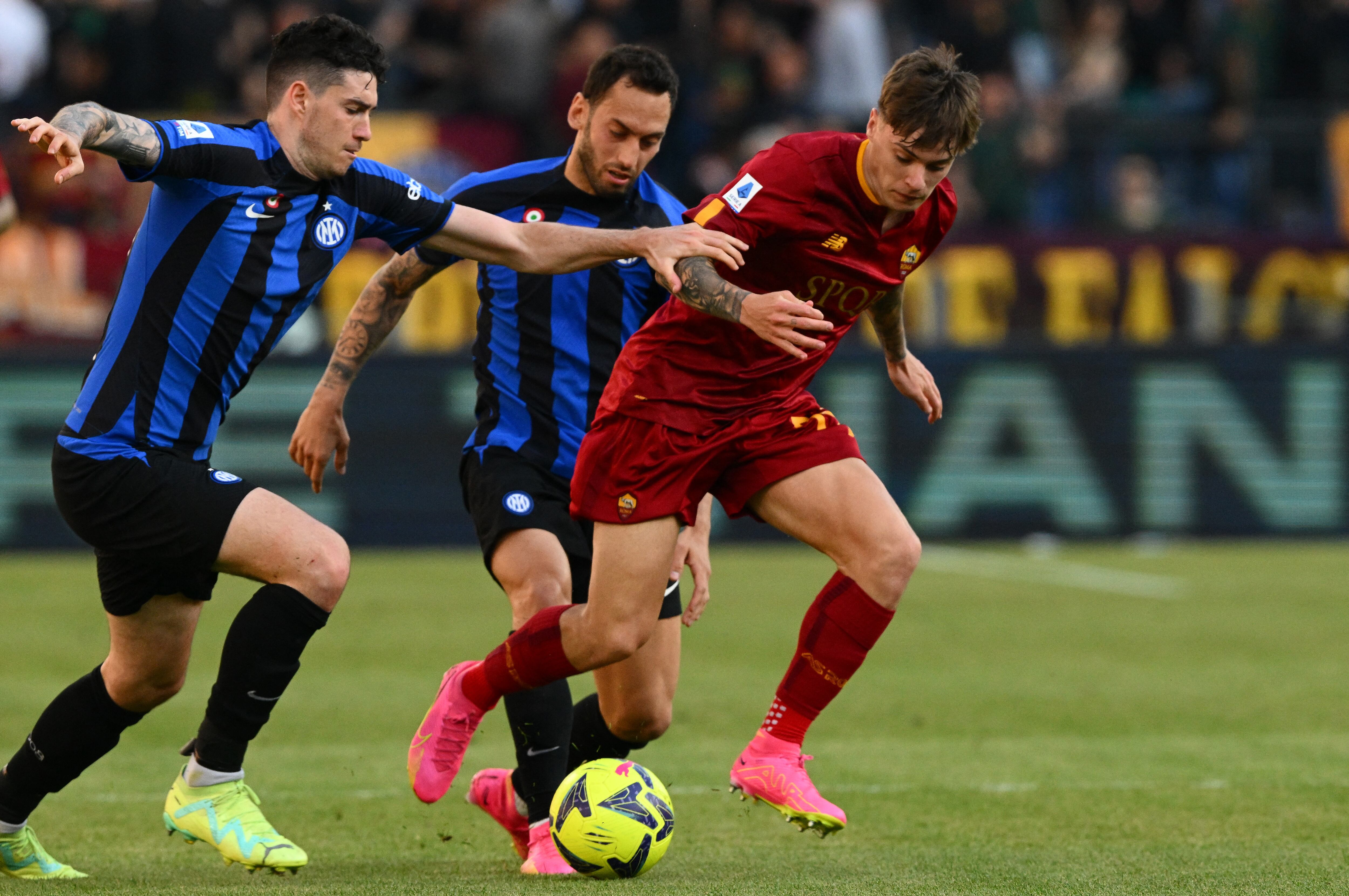 Imagen del partido entre la Roma y el Inter, por la Serie A de Italia 2022-2023.
