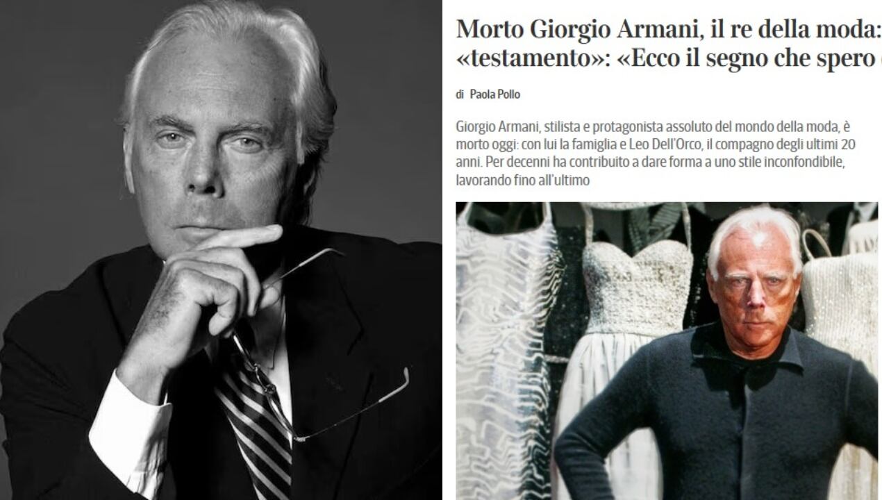 Así reacciona la prensa italiana tras la muerte del ícono de la moda Giorgio Armani