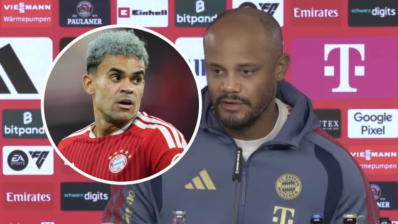 Vincent Kompany, técnico del Bayern, tiene plena confianza en la recuperación de Luis Díaz.