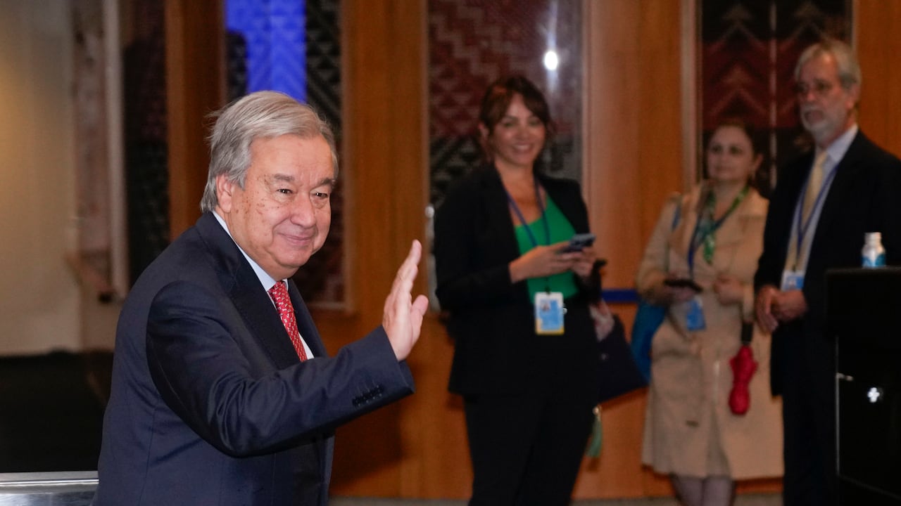 El secretario de Naciones Unidas, António Guterres, llega a la cumbre de la Agenda 2030 de Desarrollo Sostenible en la sede de Naciones Unidas, el lunes 18 de septiembre de 2023. Este miércoles habló en la apertura de las sesiones de la Asamblea General del organismo.