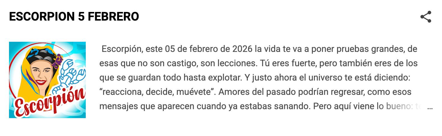 Horóscopo de Escorpio para hoy, según Nana Calistar