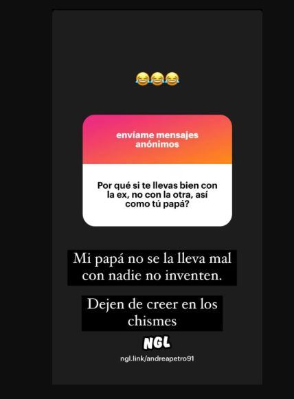 Historias de Instagram de Andrea Petro