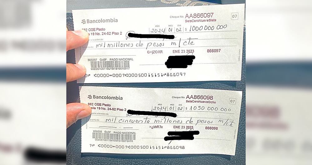    En efectivo fue retirado el dinero para presuntamente entregarle 3.000 millones de pesos a Iván Name y otros 1.000 millones a Andrés Calle.