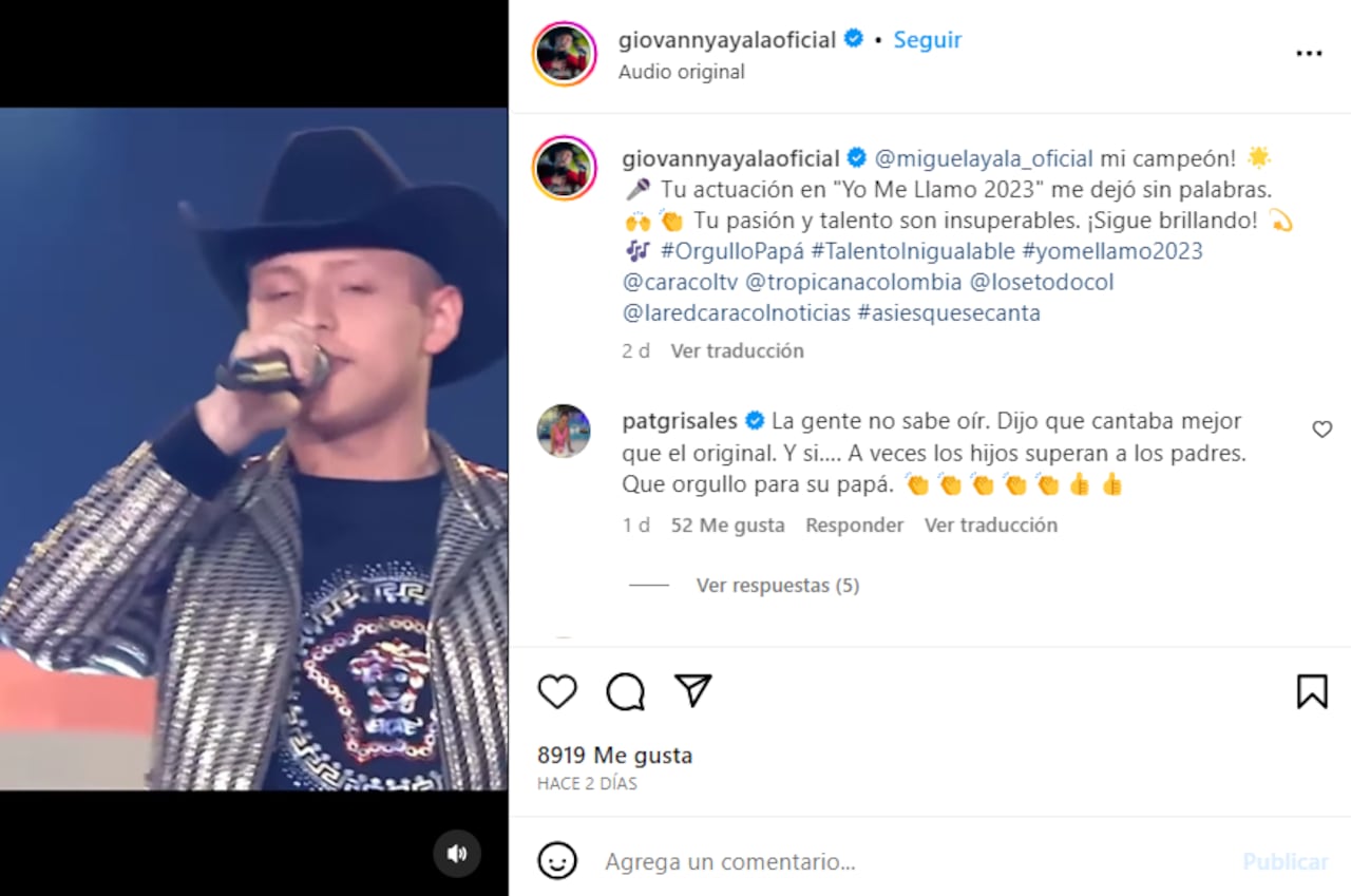 Foto: Instagram @giovannyayalaoficial.
