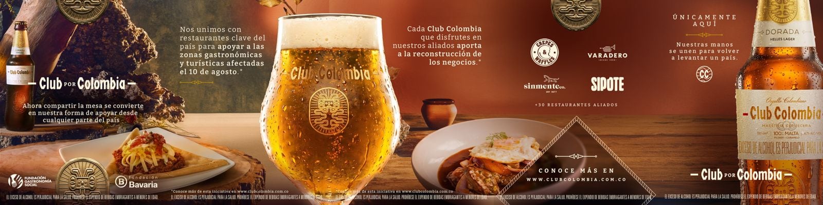 Club Colombia, de Bavaria, se une a 50 restaurantes reconocidos del país para apoyar la recuperación del sector gastronómico