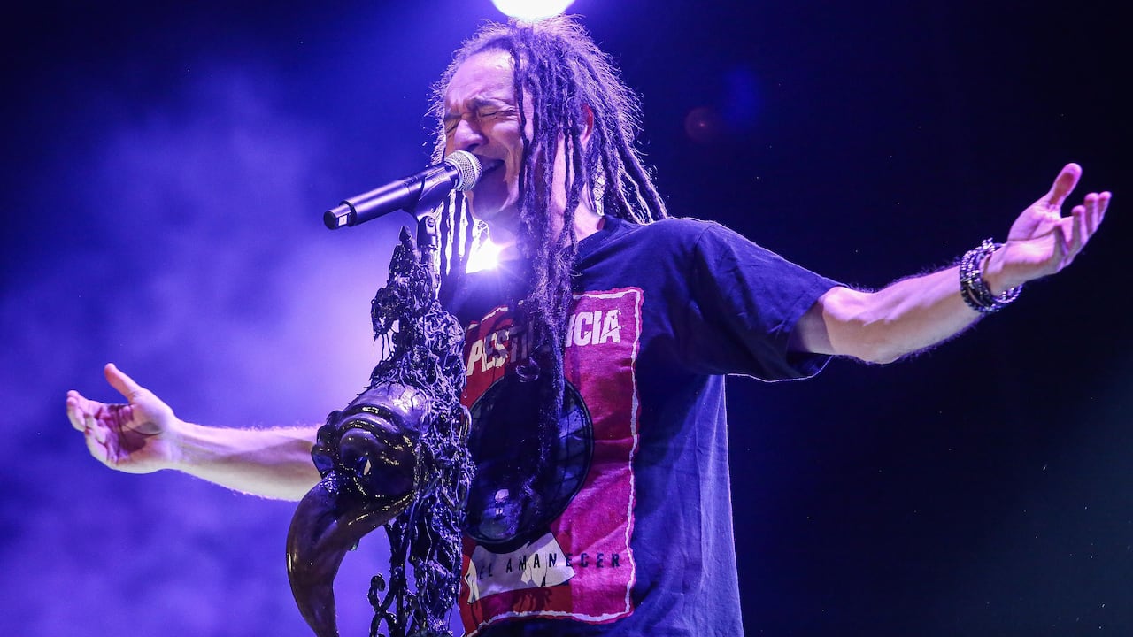 La Pestilencia en PazRock, en la Plaza de Bolívar, Bogotá, 12 de abril de 2024.