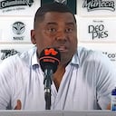 El técnico de Santa Fe en rueda de prensa