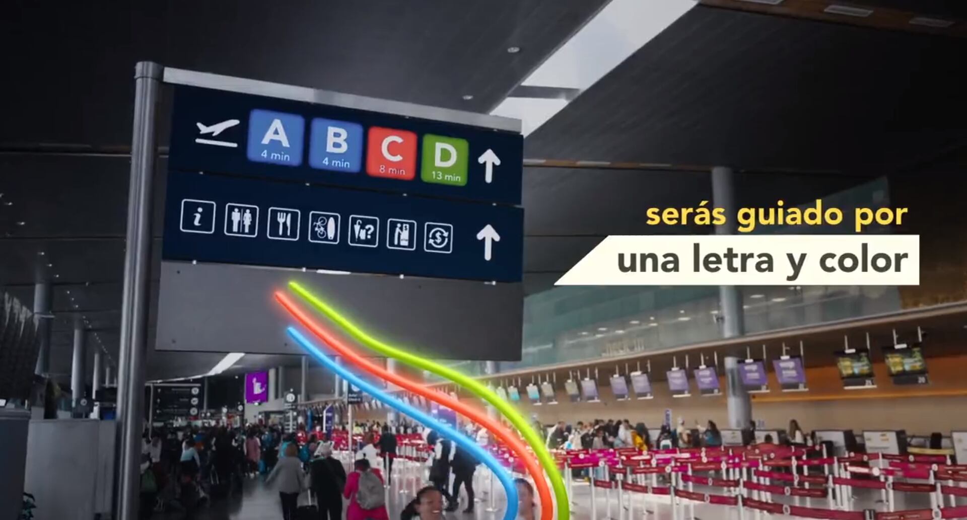 Los colores indicarán los vuelos internacionales o nacionales.