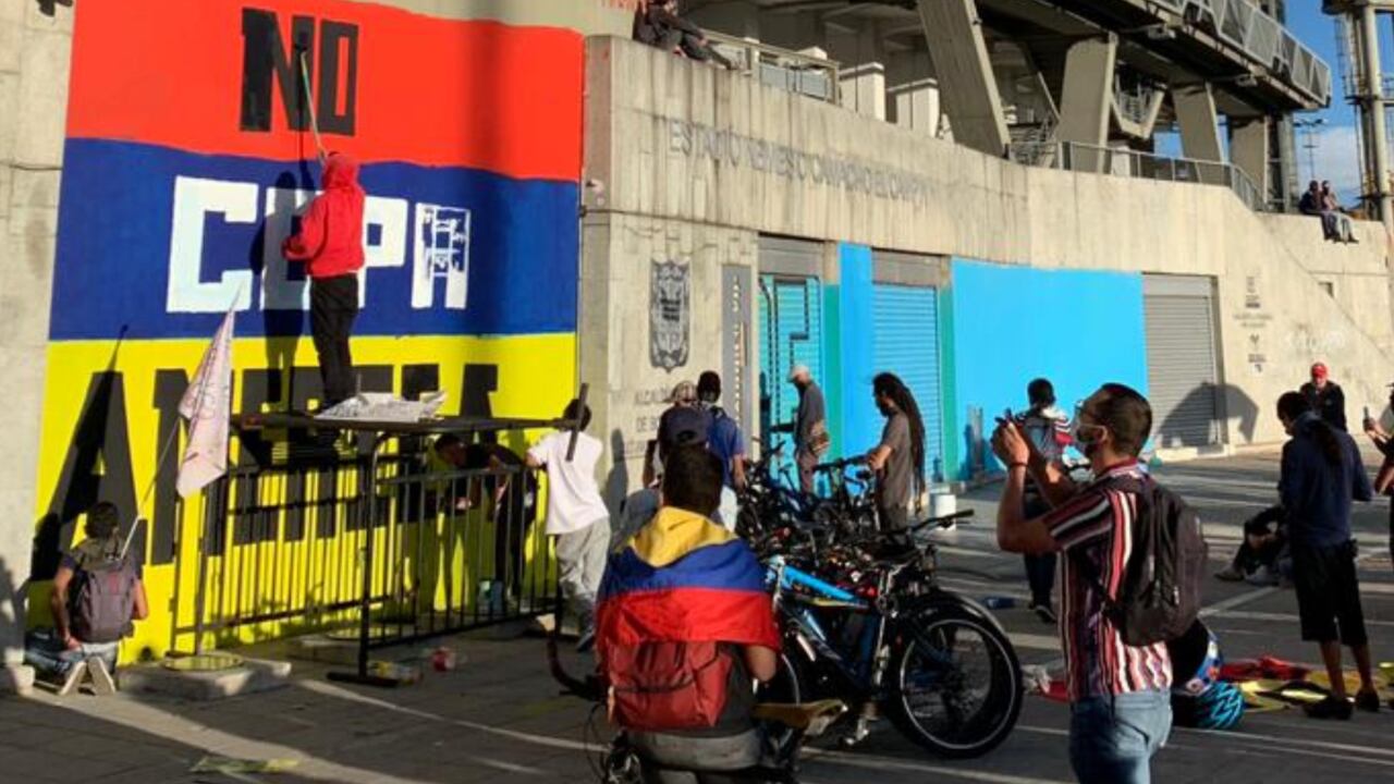 Manifestantes Campín