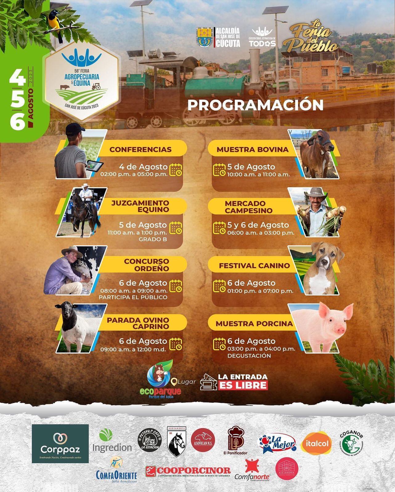 Este es el cronograma de actividades en la feria.