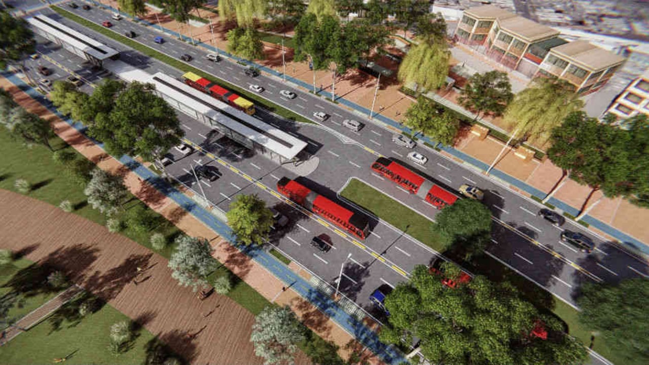 Render Transmilenio por la Av. Ciudad de Cali.
