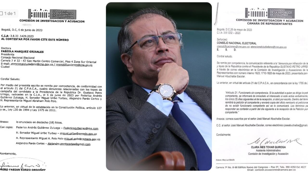 Los dos oficios de la Comisión de Acusación de la Cámara al CNE.
