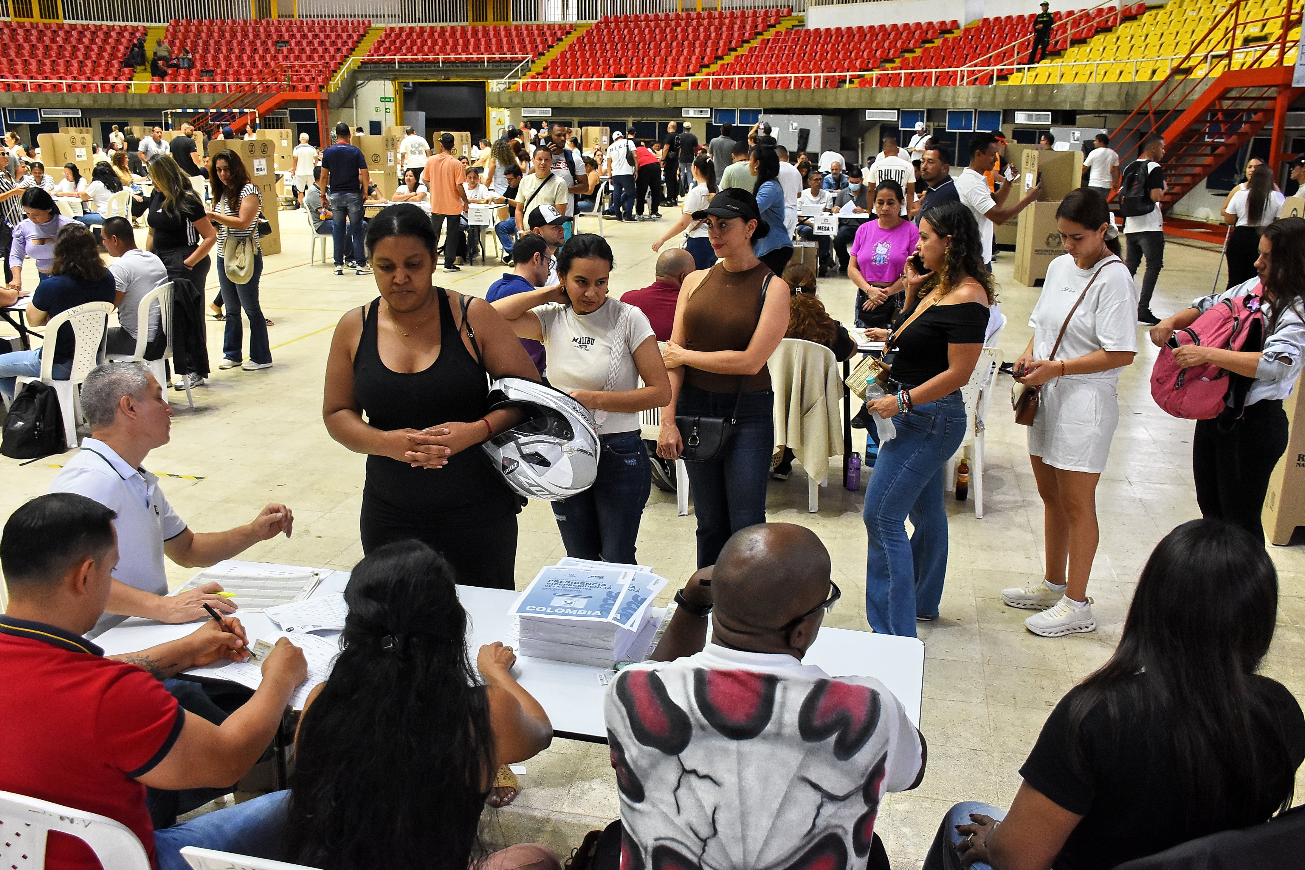Elecciones Presidenciales 2026, Puesto de votación Coliseo del Pueblo.