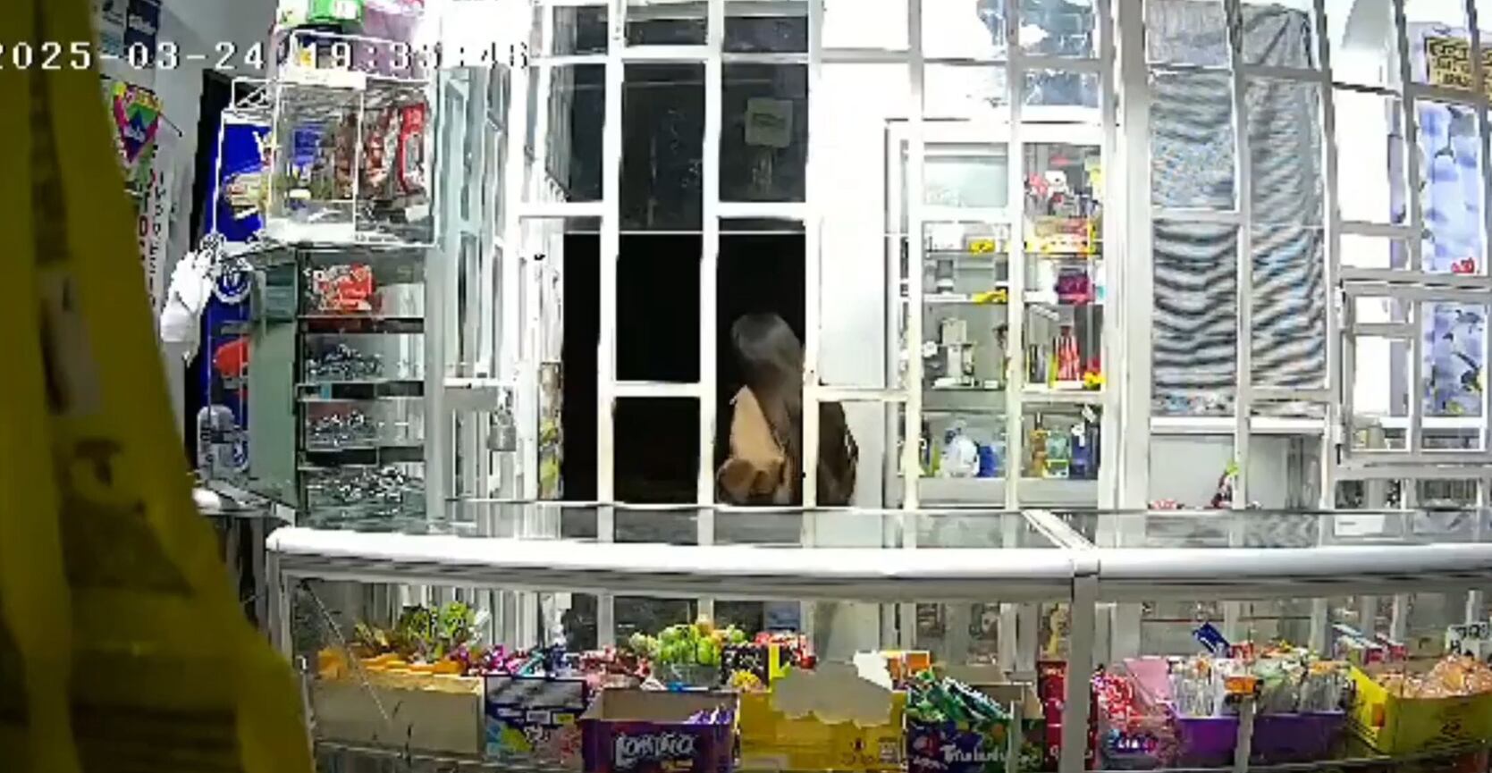 Con evidente temor, la menor entró al establecimiento sin dejar de observar hacia la puerta.