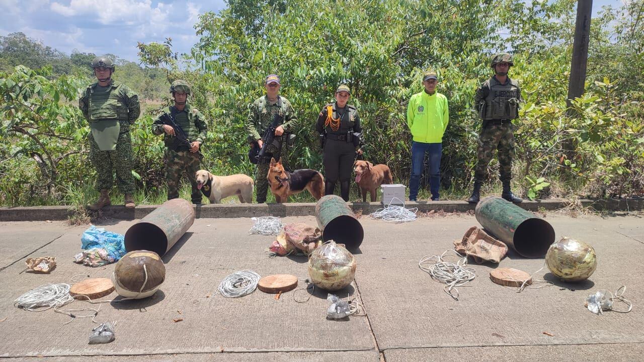 Explosivos con los que, al parecer, el ELN pretendía atacar al Ejército en Guainía