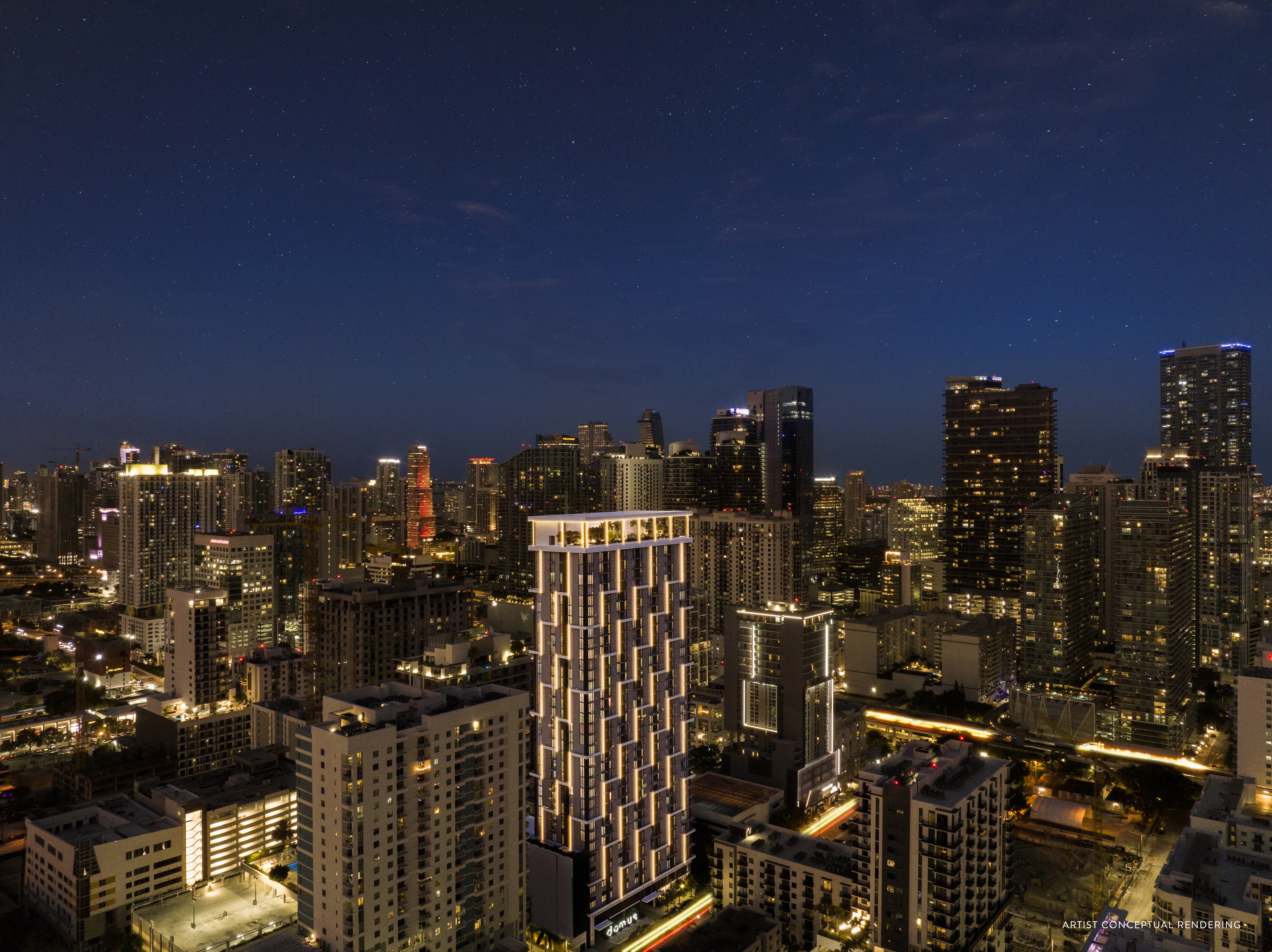 En Domus Brickell Center la arquitectura está a cargo de Mc+G y el diseño de Urban Robot.