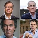 Esperanza Gómez, Gustavo Petro, Álvaro Uribe, Juan Manuel Santos, Sergio Fajardo y Tomás Uribe