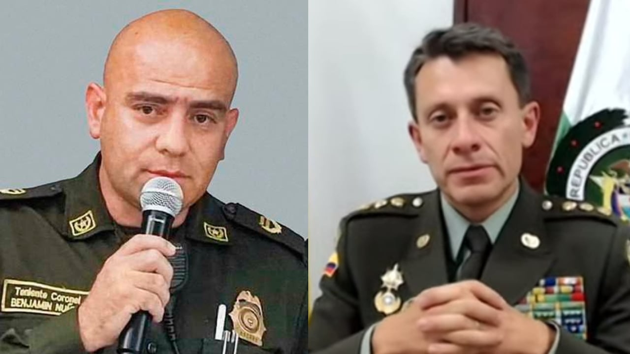 El coronel Benjamín Núñez y el director de la Policía, general Henry Sanabria.