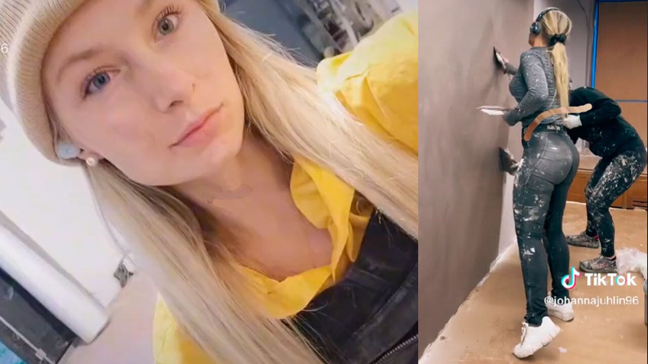 Johanna Juhlin es una exitosa TikToker gracias a sus tutoriales de albañilería.
