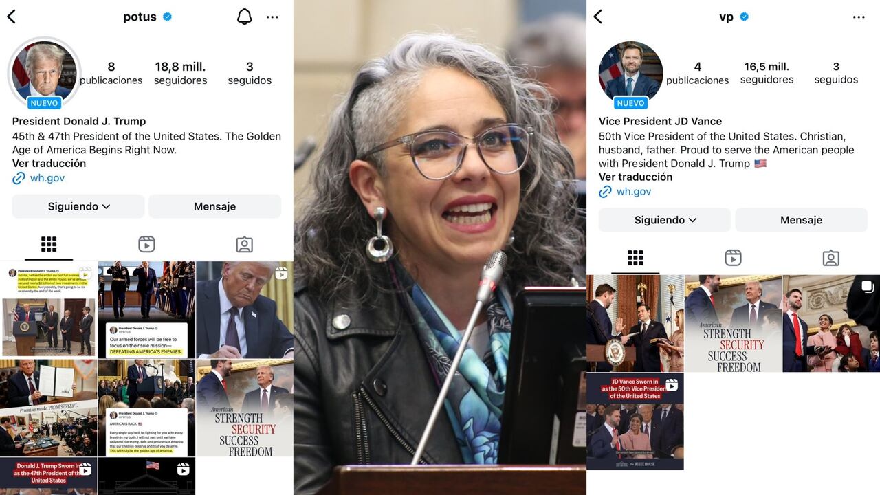 María José Pizarro creyó que Instagram estaba siguiendo automáticamente a Donald Trump y a su vicepresidente.