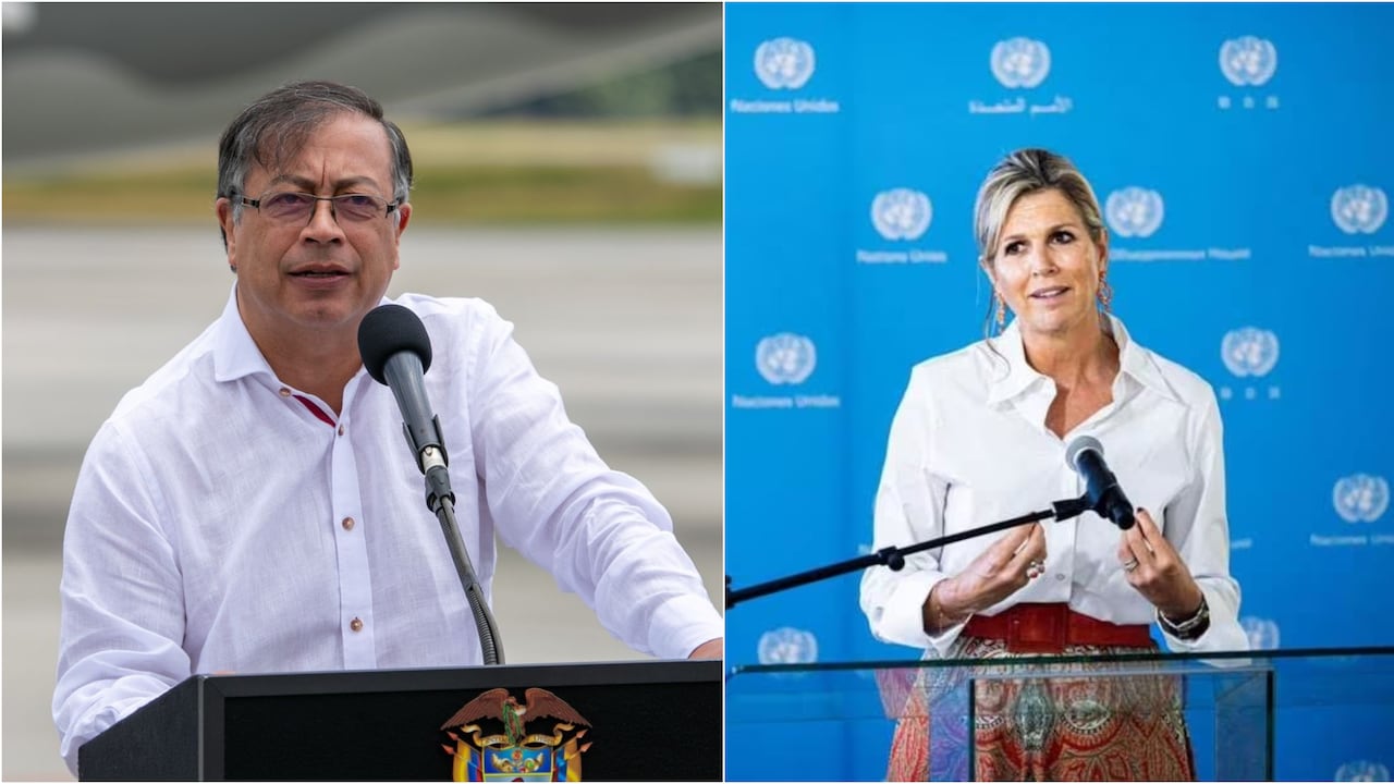 El presidente Gustavo Petro y la reina de Países Bajos.