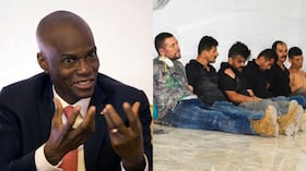 Jovenel Moïse, presidente de Haití asesinado en 2021, y los militares colombianos detenidos por su presunta participación en el crimen.