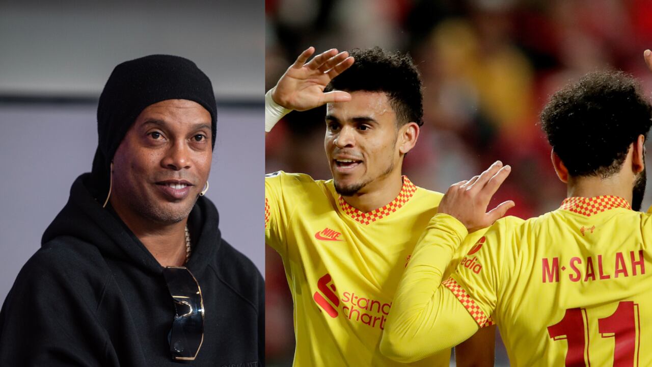 Ronaldinho, Luis Díaz y Mohamed Salah. Foto: Getty Images