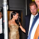 NEW YORK, NEW YORK - MAY 16: Meghan Markle, Duchess of Sussex, and Prince Harry, Duke of Sussex leave The Ziegfeld Theatre on May 16, 2023 in New York City. (Photo by James Devaney/GC Images)