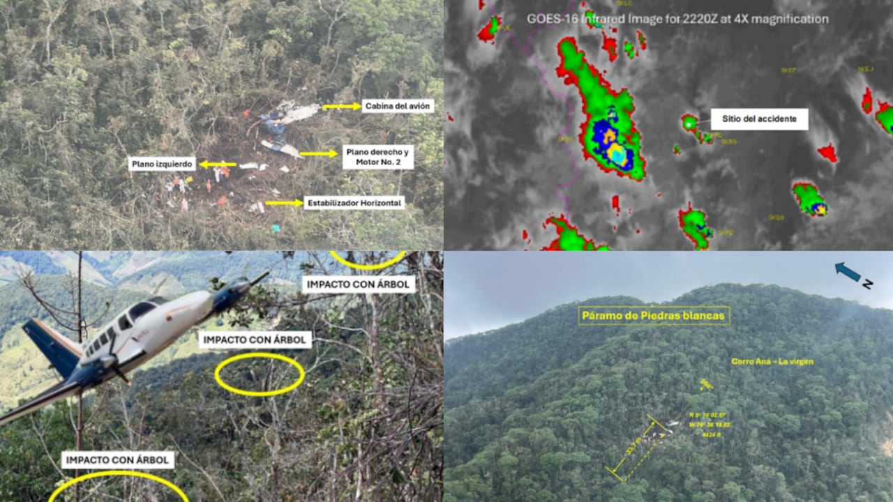 Imágenes de accidente de avioneta en Antioquia el pasado 8 de enero.