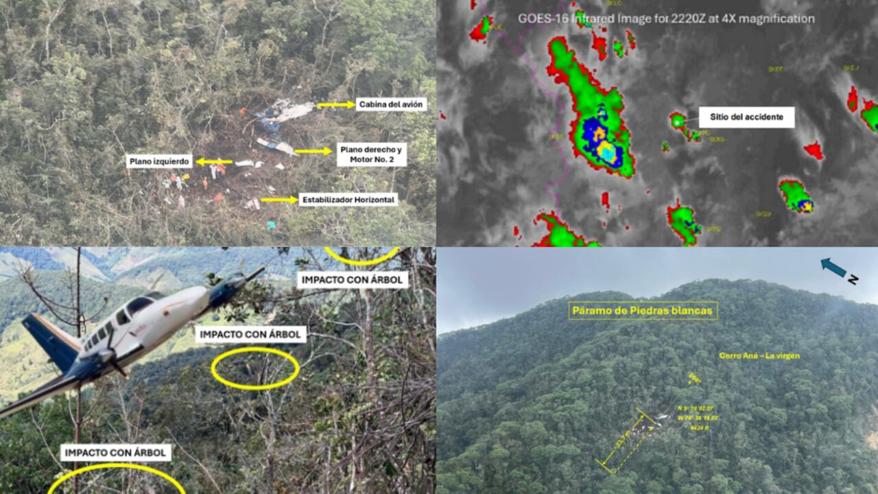 Imágenes de accidente de avioneta en Antioquia el pasado 8 de enero.