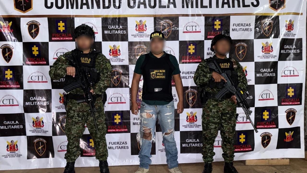 Ciudadano mexicano liberado en la Terminal de Cali por el Gaula el jueves, 8 de octubre.