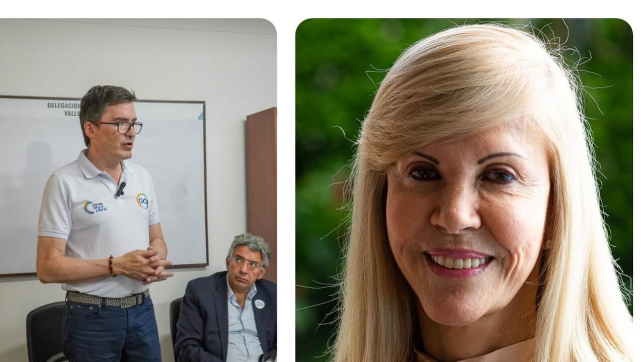 De izq. a der. Santiago Castro y Dilian Francisca Toro, candidatos a la gobernación del Valle del Cauca.
