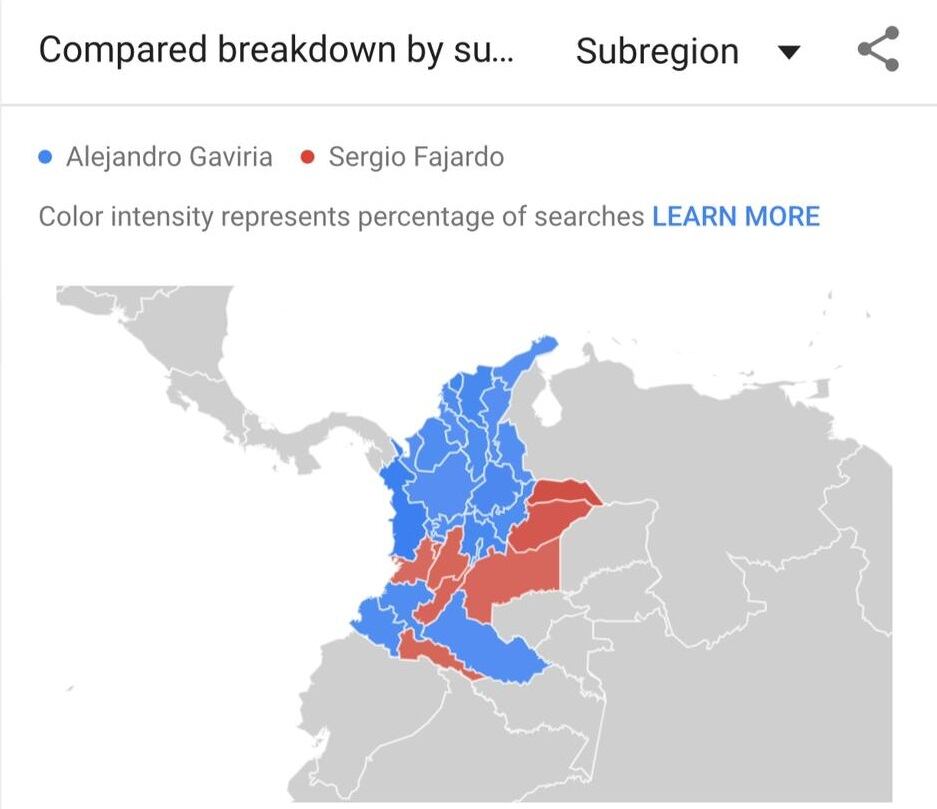 Horas antes de las elecciones, Alejandro Gaviria supera a Sergio Fajardo en búsquedas de Google.
