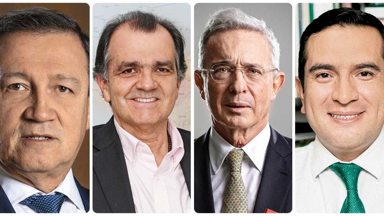 Ernesto Macías, Óscar Iván Zuluaga, Álvaro Uribe y Edward Rodríguez