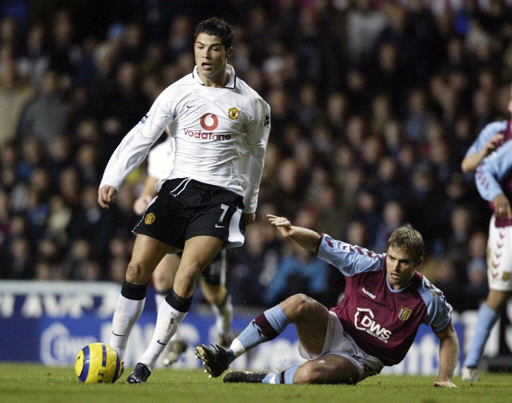 Cristiano Ronaldo jugando para el Manchester United en 2004